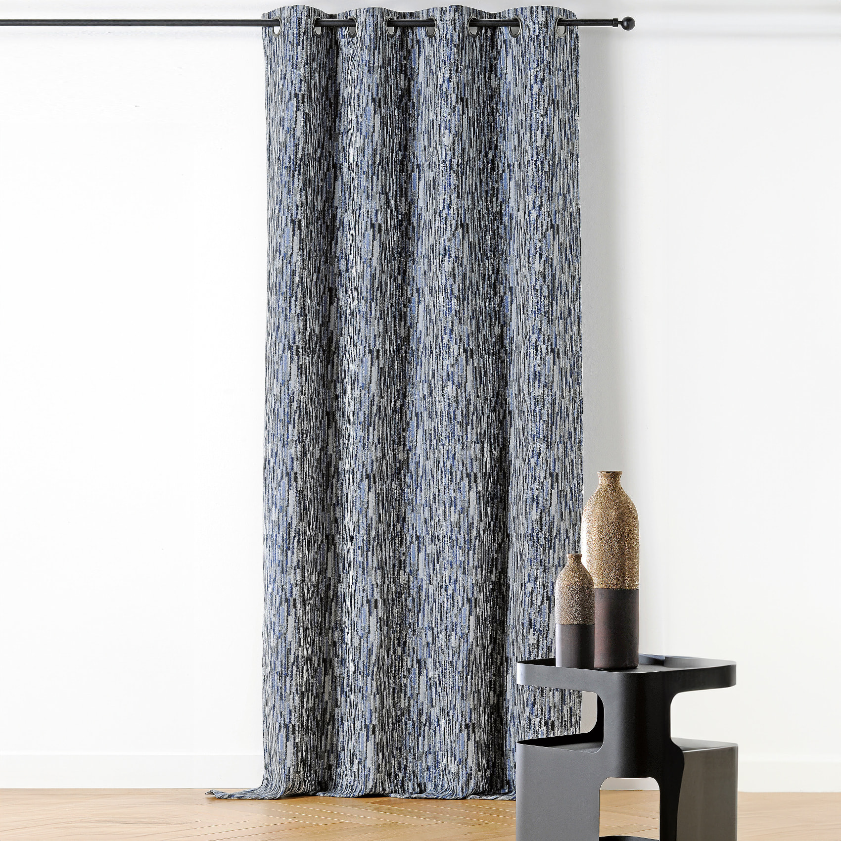 Rideau design aquarelle - Bleu