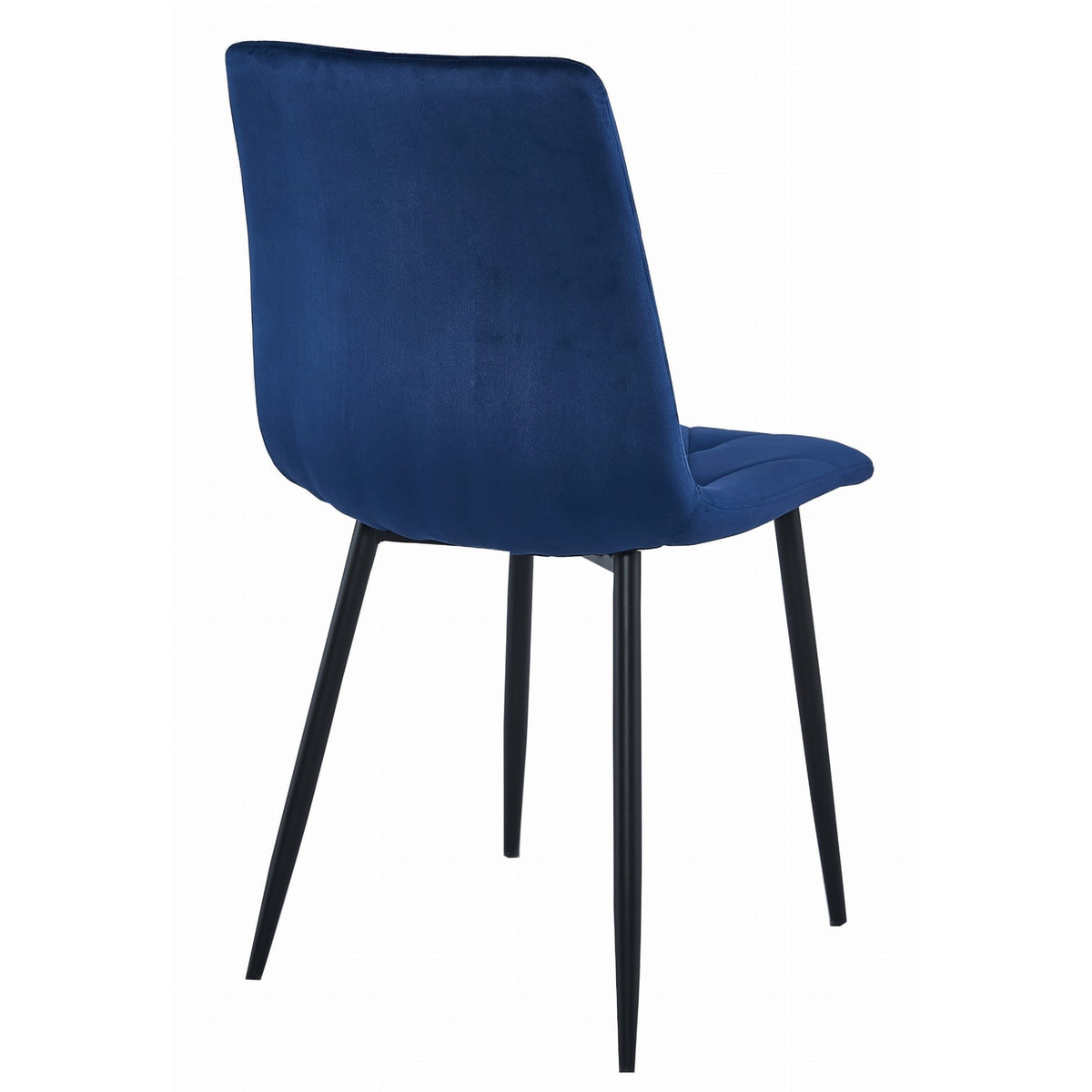 Sedia Libra in Velluto Blu Notte con Gambe Nere