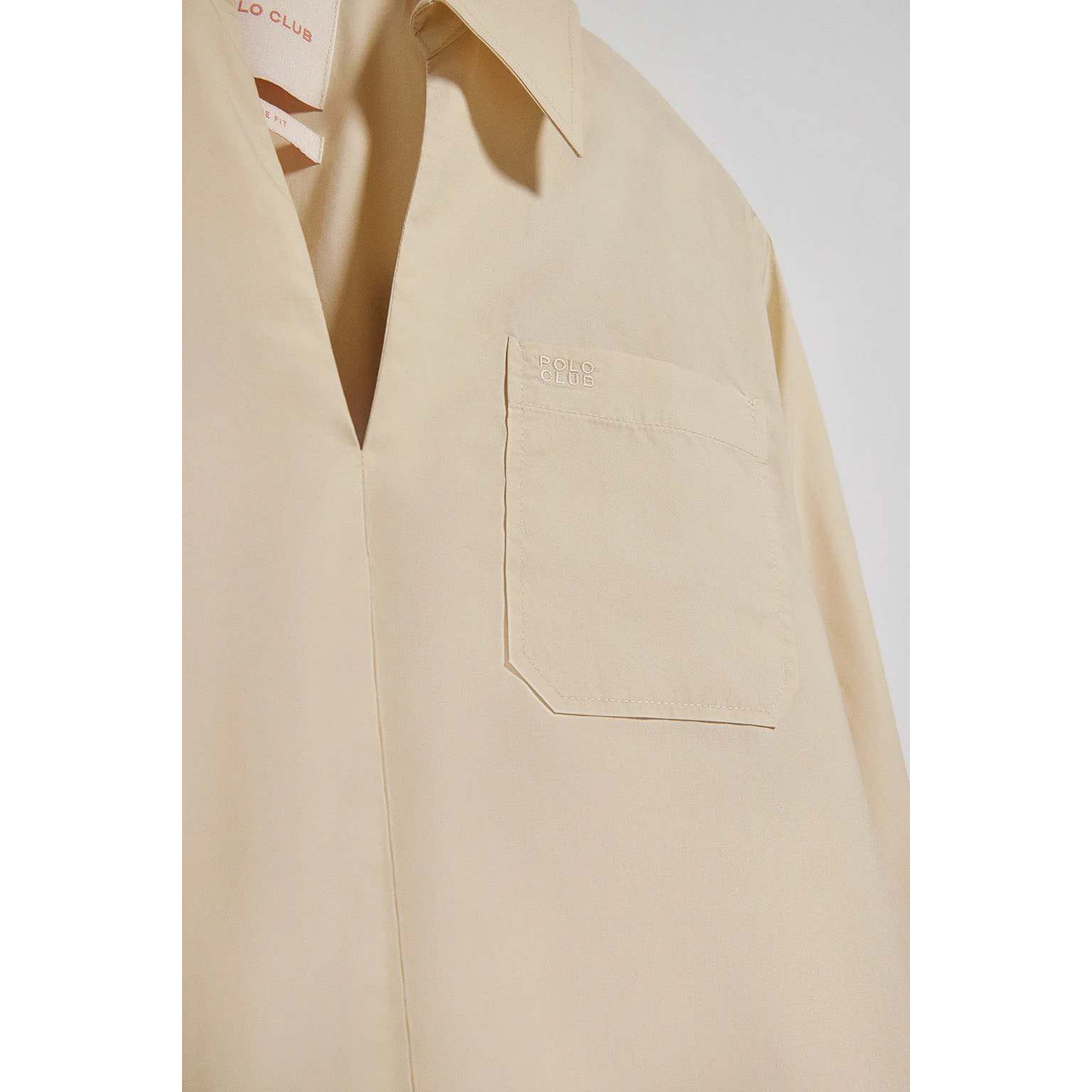 Blusa Solar beige in cotone con particolare ricamato