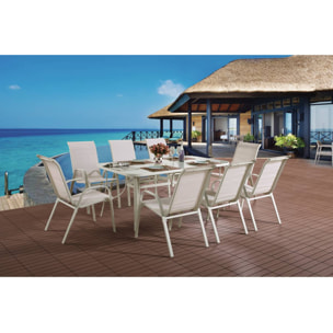 Salon de jardin en textilène "Cordoba XL 180"- Phoenix - Ecru