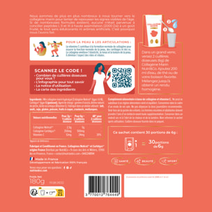 Nutri&Co Collagène Marin Type 1, 2 & 3 Peau & Articulations Goût Pêche - 180g