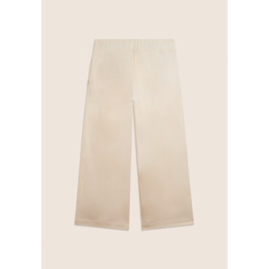 Pantaloni Cropped con Ricamo Floreale al Fondo