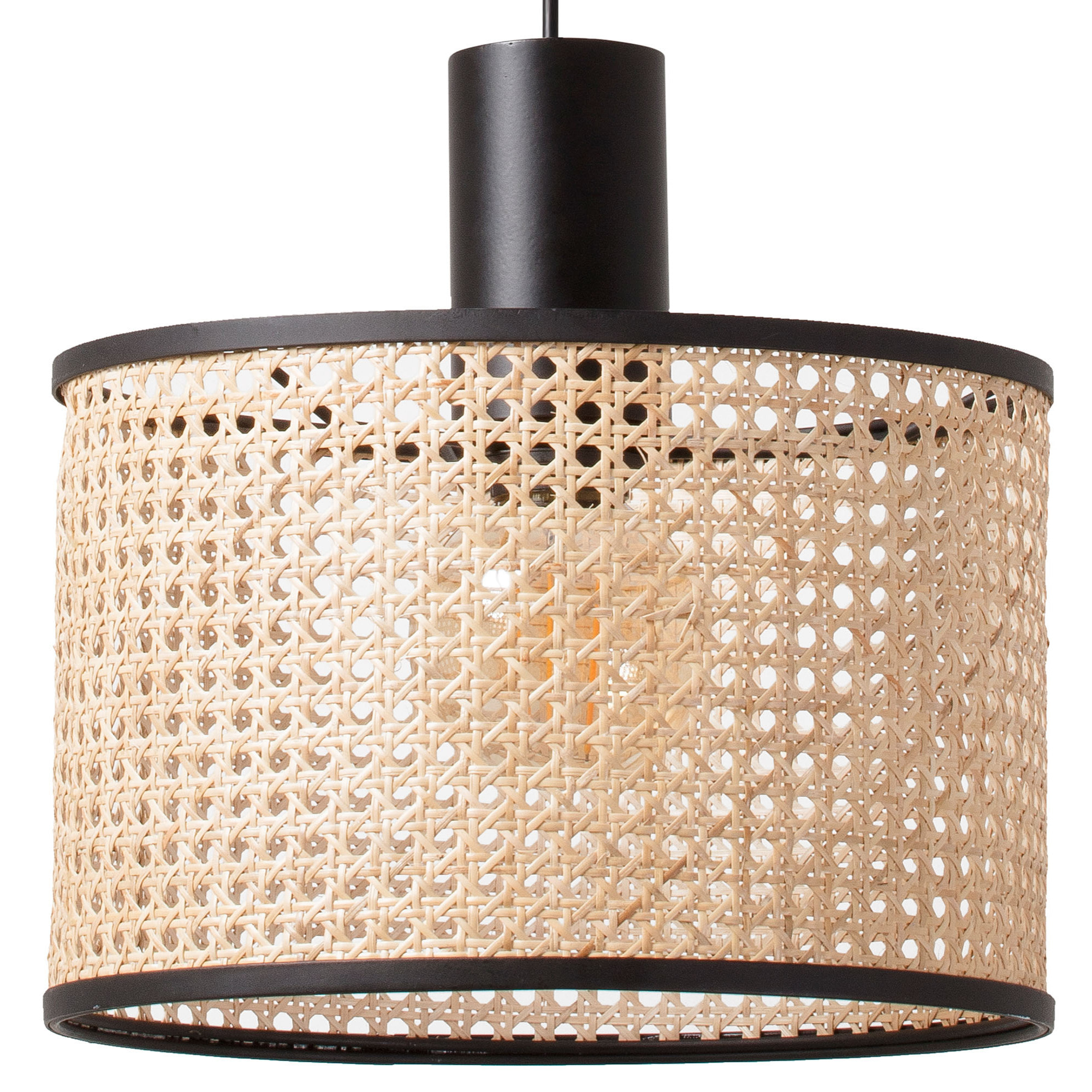 MAMBO 320 Lampada sospensione semplice nera/ratan