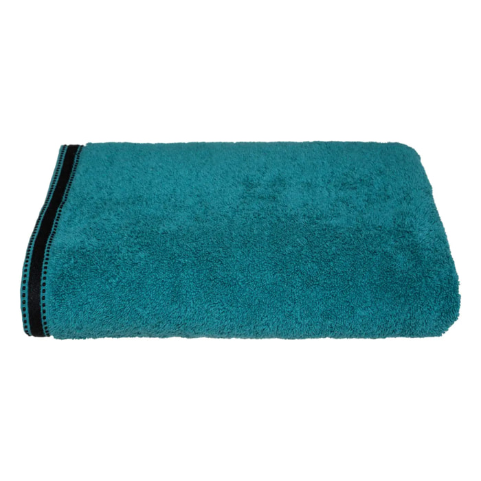 Drap de bain "Joia" coton bleu canard 100x150cm