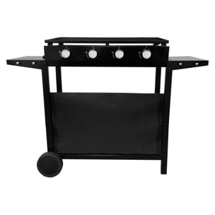 Plancha au gaz MÉRIDA 4 brûleurs + chariot