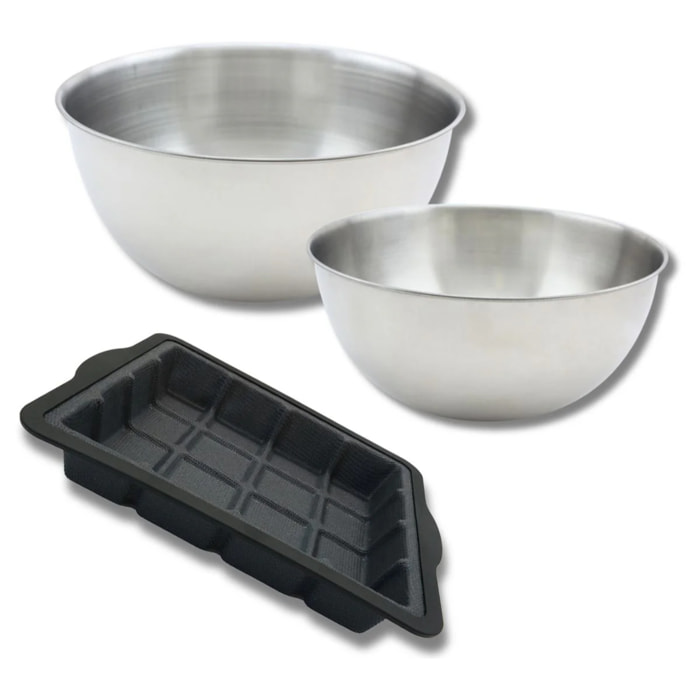 Ensemble comprenant 1 moule à gâteau en fibre de verre Zenker, 2 bols à mixer en inox Fackelmann