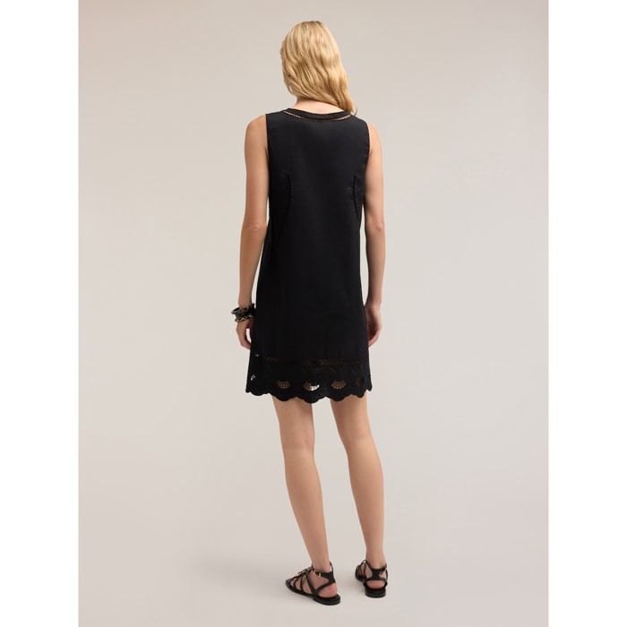 Motivi - Vestido de verano con bordados - Negro