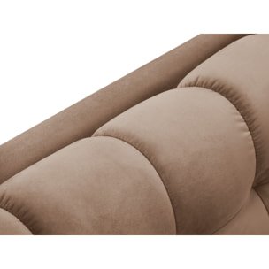 Canapé d'angle gauche "Bali" 5 places en velours beige