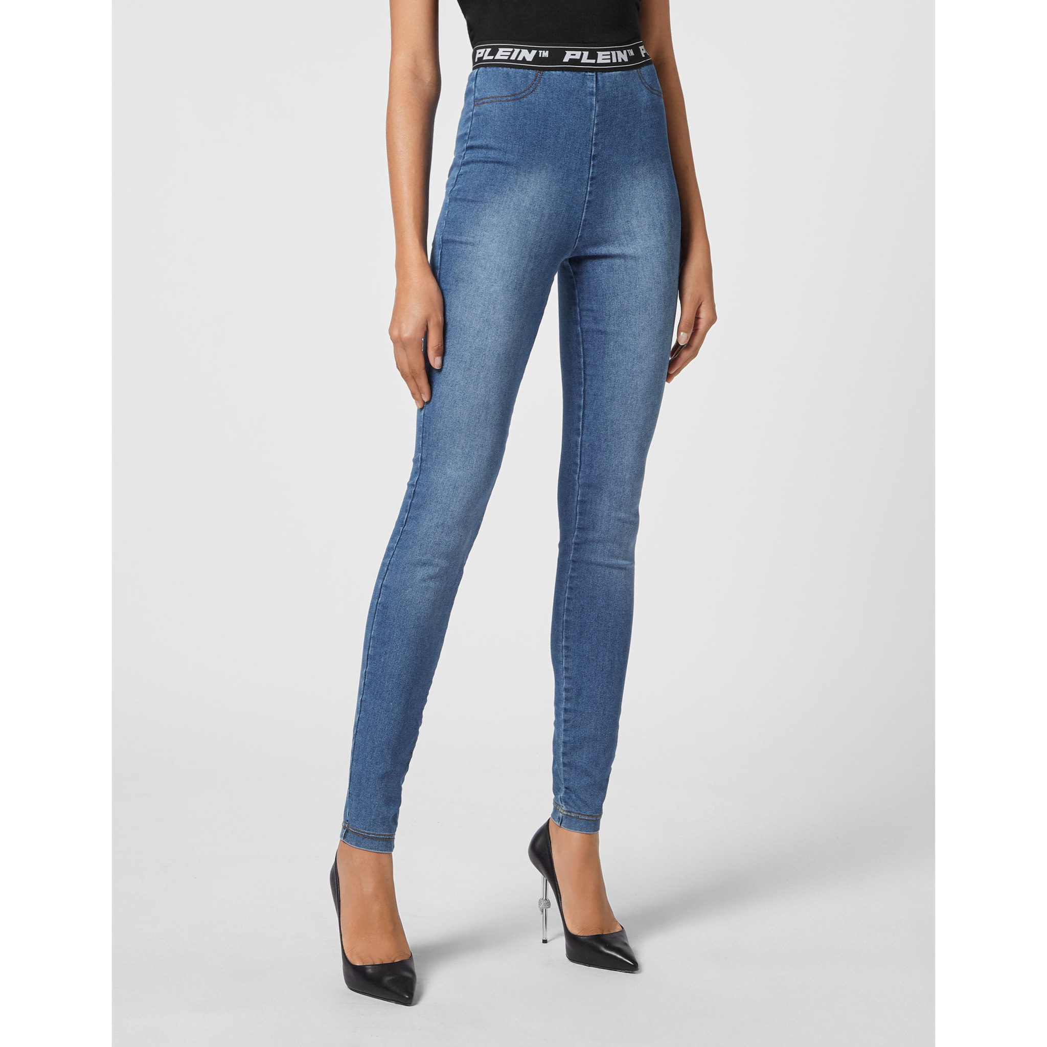 PHILIPP PLEIN Jegging de cintura alta