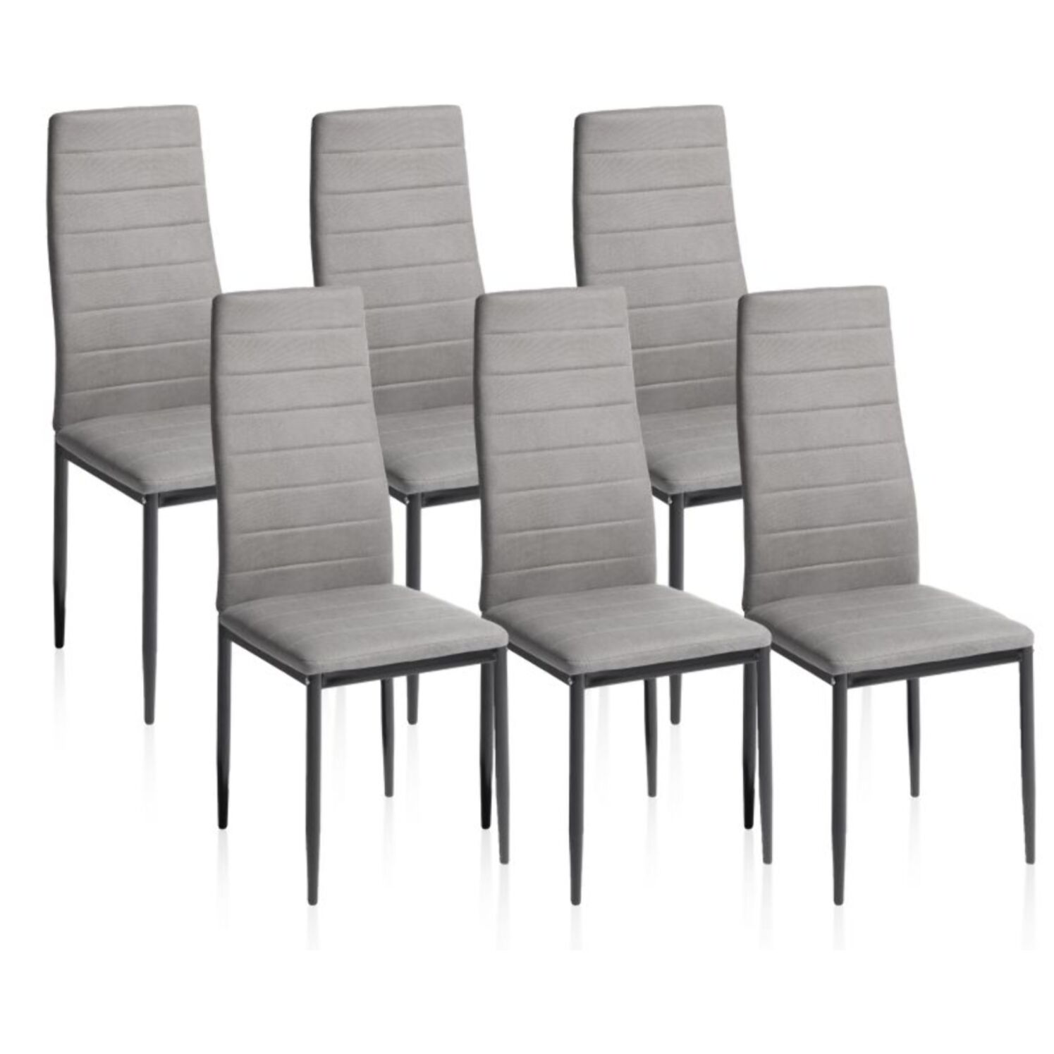 Pack 6 sillas de comedor Yuri Gris Oscuro - Negro