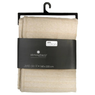 Jeté de lit "Anjali" en coton beige 160x220cm