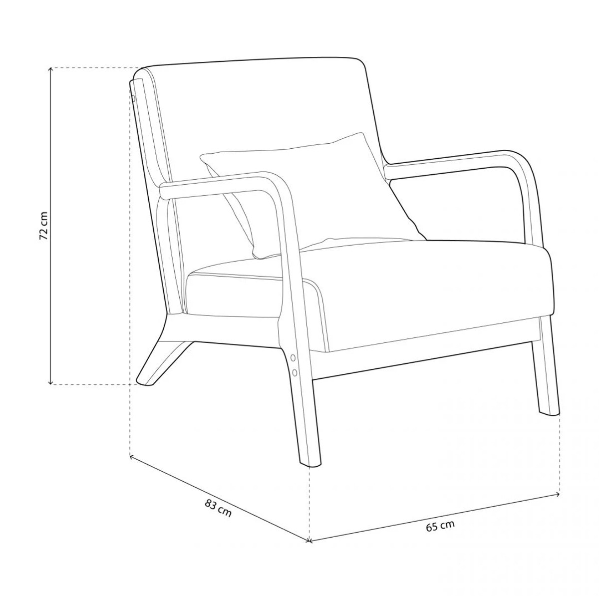 Butaca Elka Beige - Madera natural