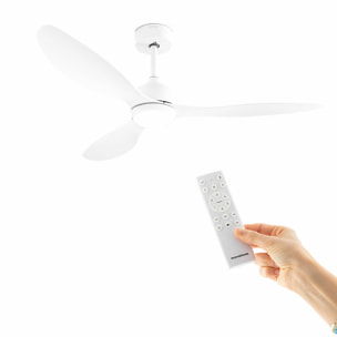 Ventilatore da Soffitto con Luce LED e 3 Pale ABS Flaled InnovaGoods Bianco 36 W 52" Ø132 cm