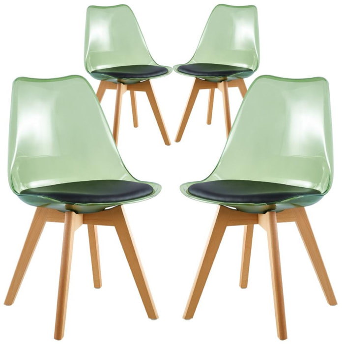 Sedie design moderno verde trasparente - Linda