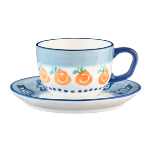 Tasse NAPOLI 20cl et soucoupe Ø15cm - 8 pièces - Agrume