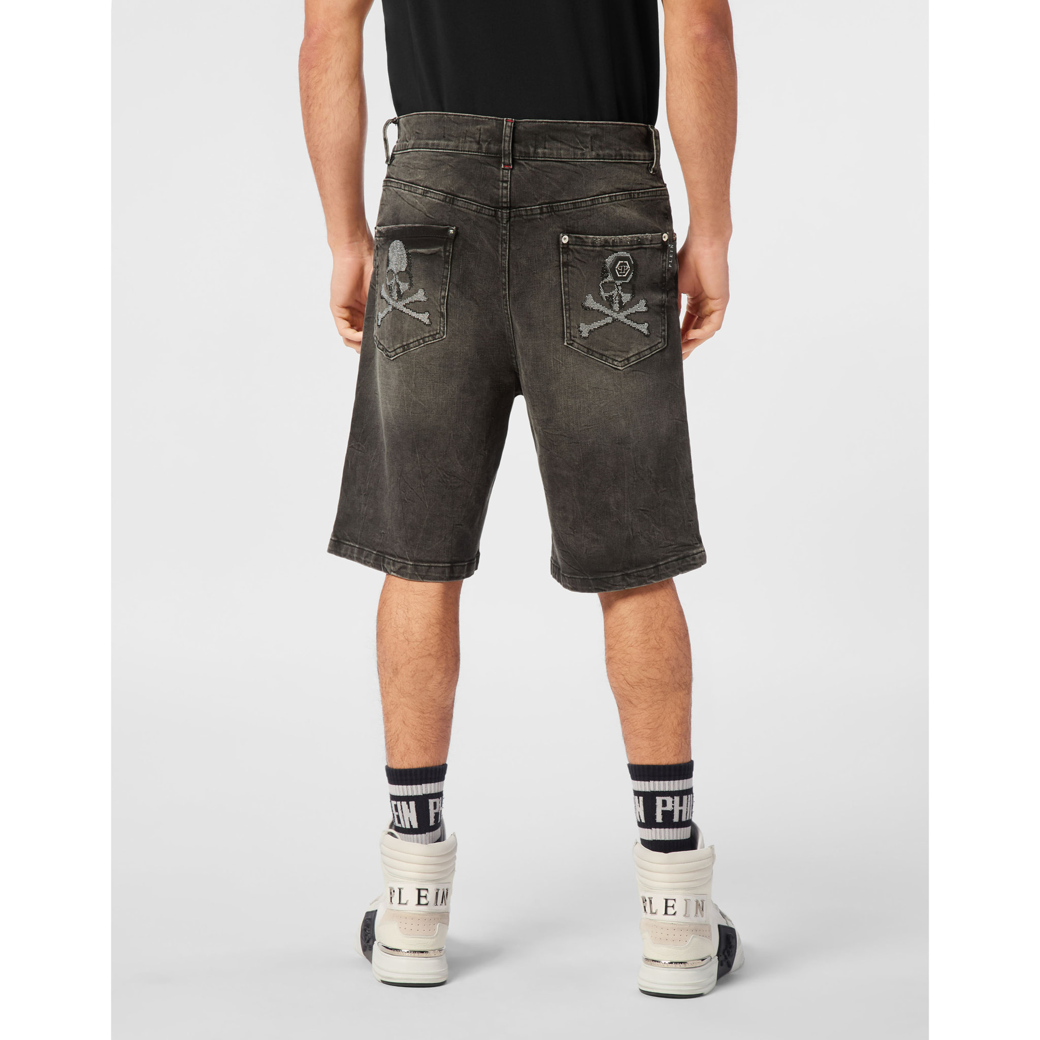 PHILIPP PLEIN Pantalones cortos vaqueros SKULL