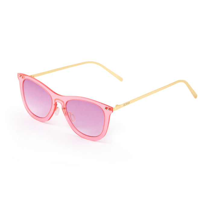 Gafas de sol OCEAN GENOVA - Rosa transparente / Violeta degradado y patillas de metal dorado mate