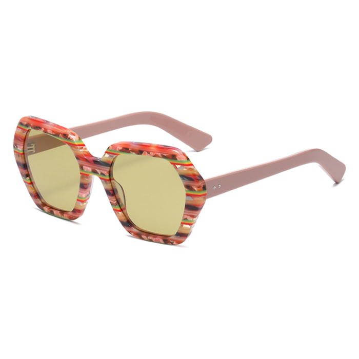 Gafas OCEAN modelo Santa Giulia en color Montura rosa floral con lentes amarillas