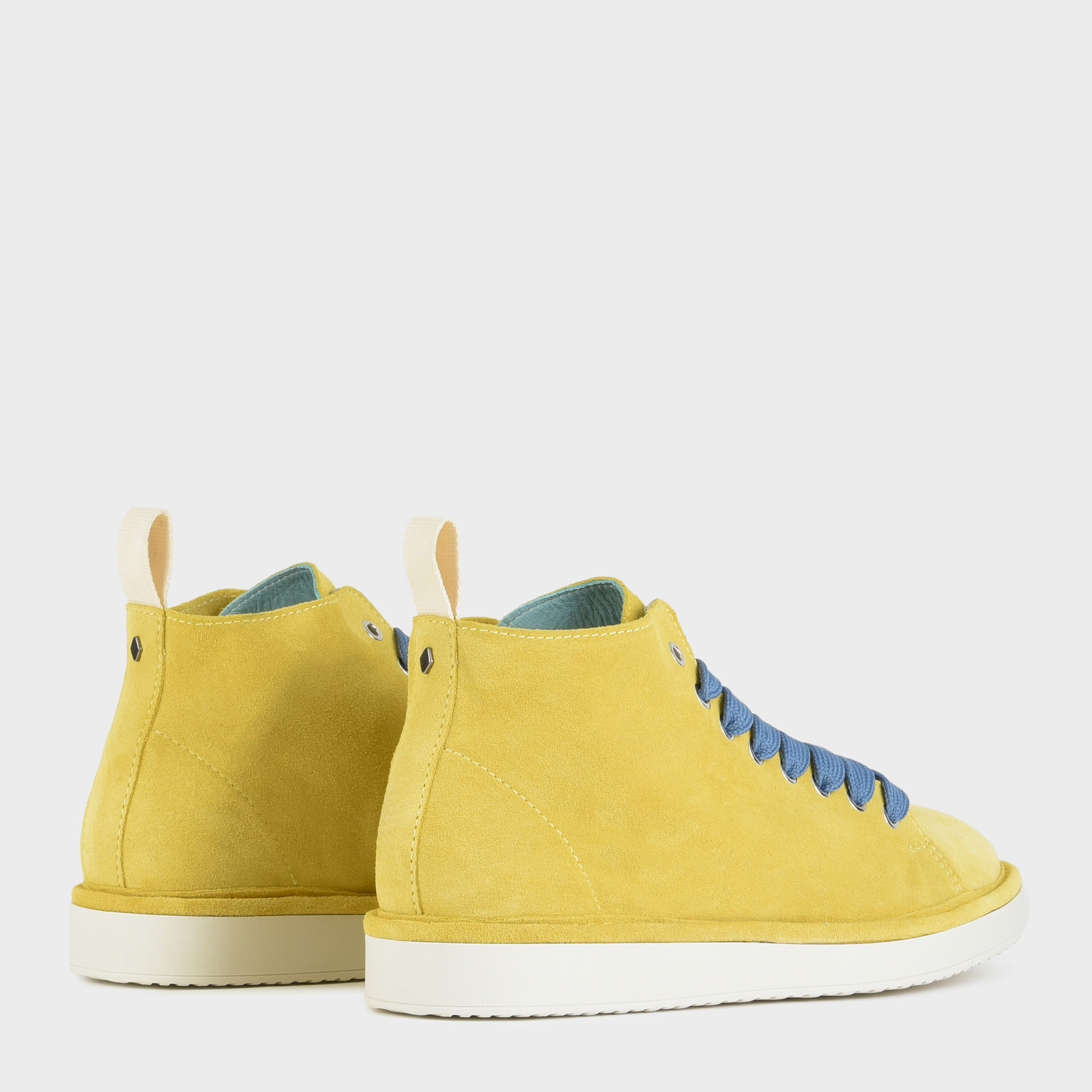 POLACCHINO P01 UOMO IN SUEDE GIALLO-BLU DENIM