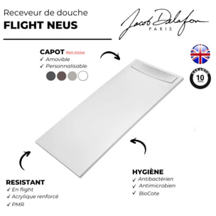 Receveur de douche 120 x 80 Flight Neus rectangle blanc