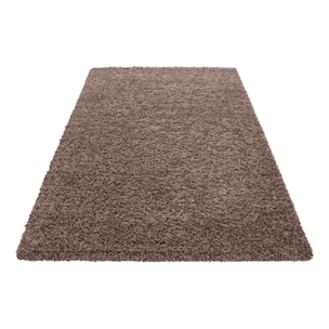OTTAWA - Tapis rond shaggy uni Moka