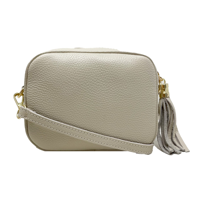 Chicca Borse - Tracollina Clutch Donna in Vera Pelle - Colore Beige