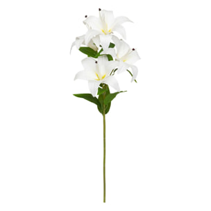 Tige de 4 lys artificielle "Jago" blanc H80cm