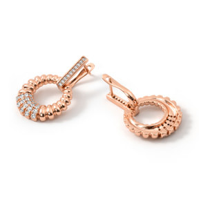 Pendientes Ritan acabado oro rosa 18k
