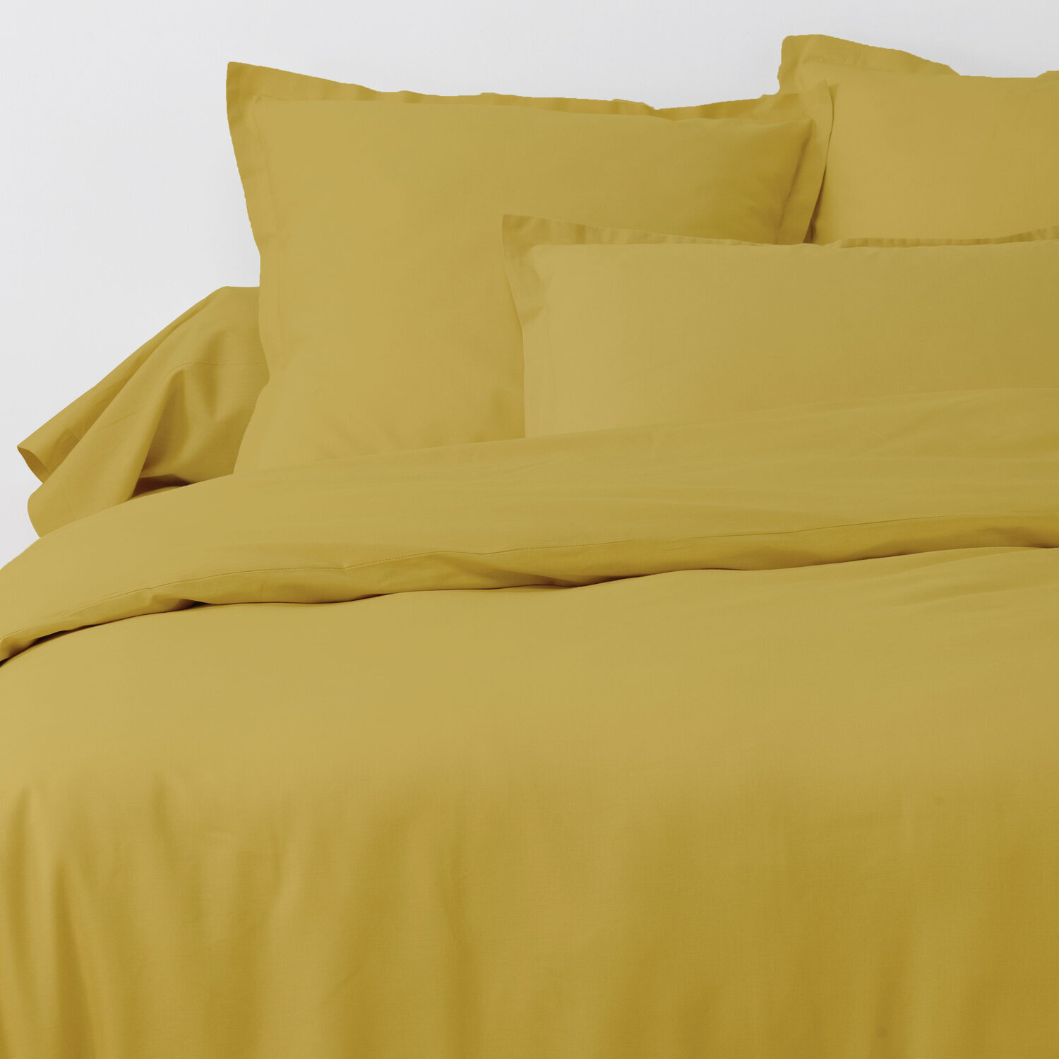 Parure De Drap 3pcs et Drap Housse 90x190cm Coton 57fils/cm2 Safran