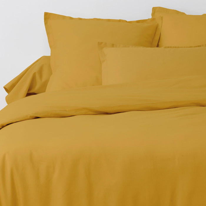 Parure de draps 100% Coton Uni Safran - Essentiel