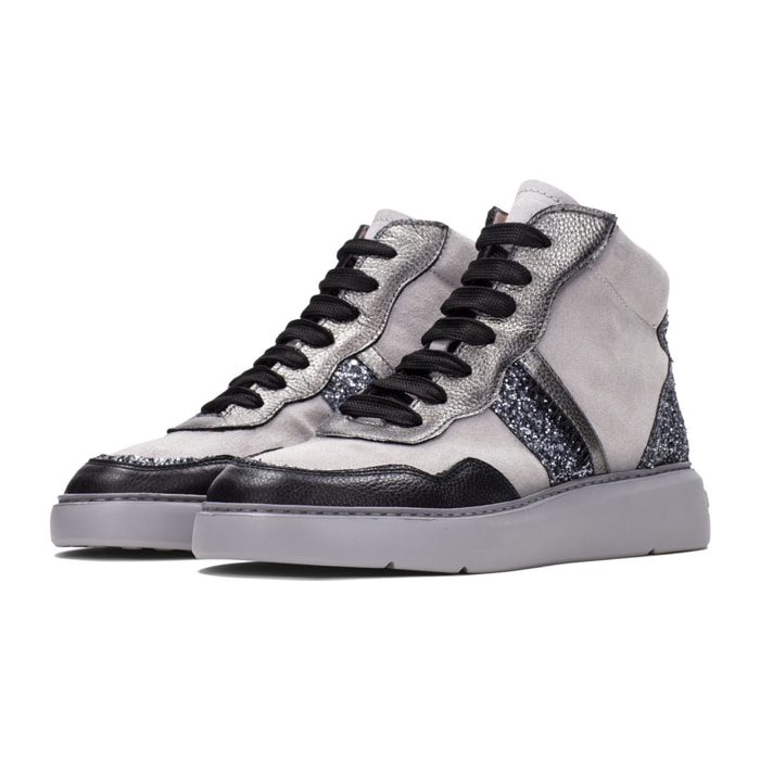 Deportivo Oceania Negro gris glitter 3,5 cm