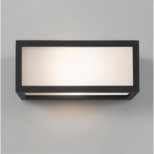 Forlight Quanta aplique exterior negro rectangular para bombilla E27