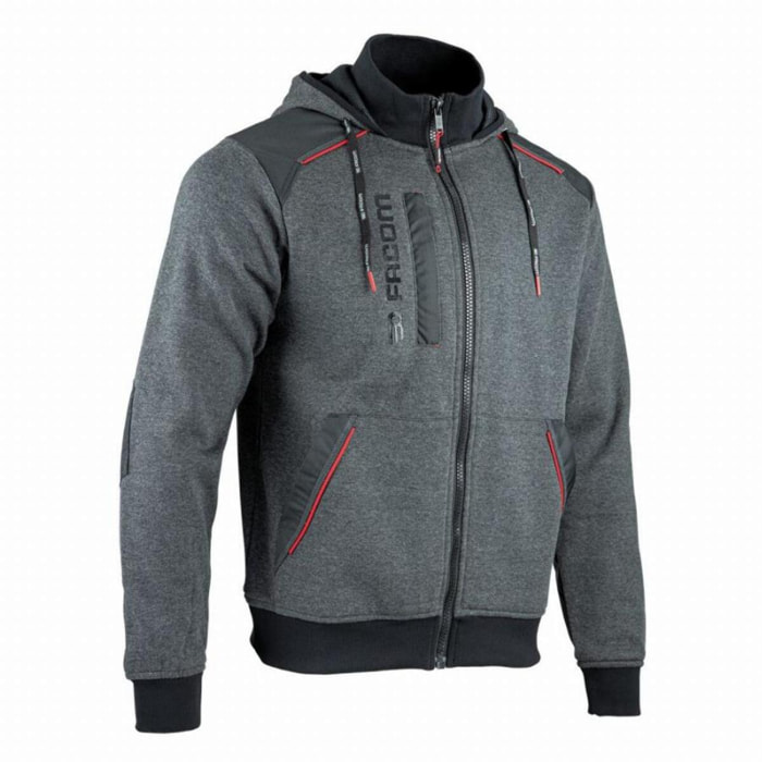 Sweat zippé FACOM Jumper Gris/Noir/Rouge Taille S - FXWW8000E-S