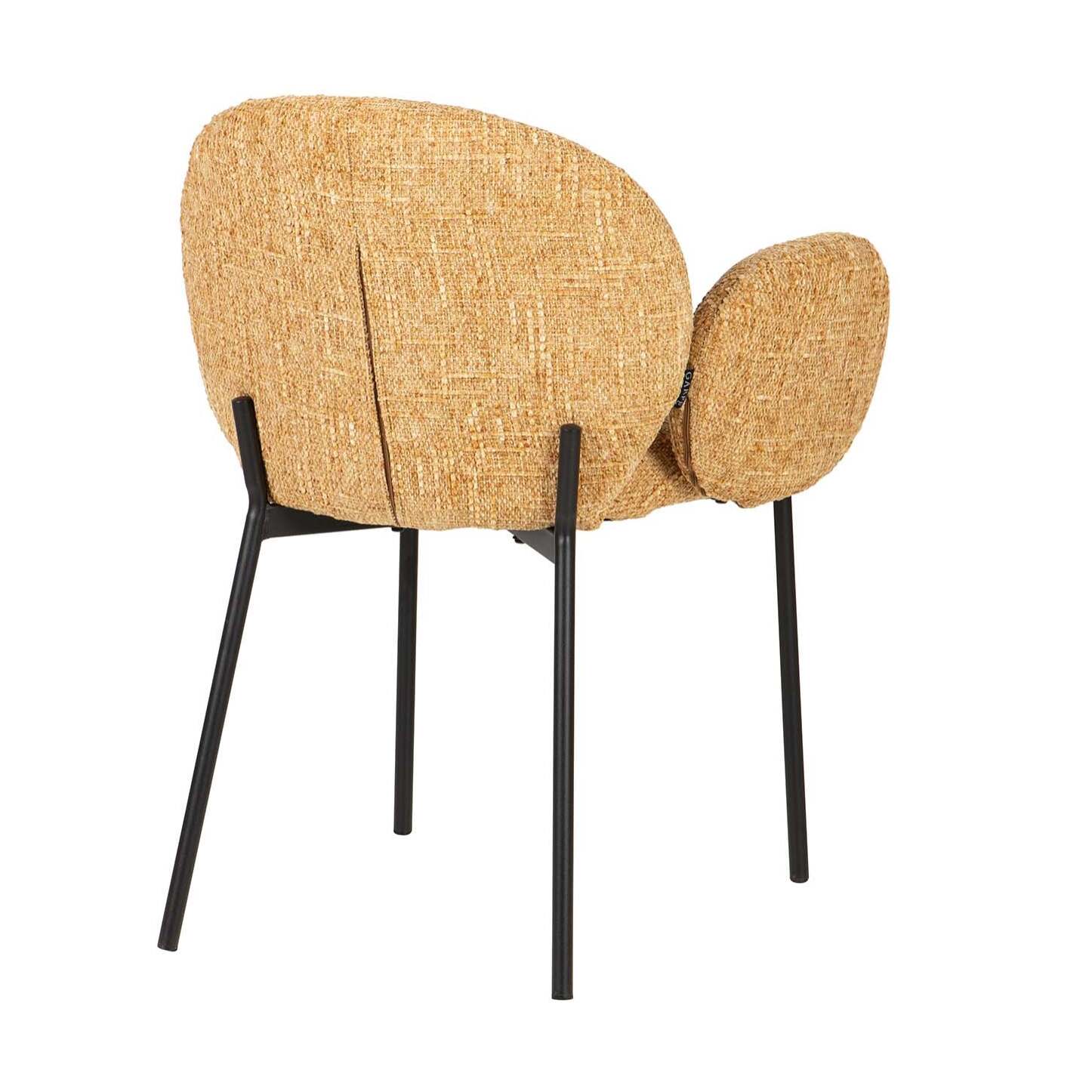 Silla Metal Poliester Amarillo Negro 59x62x80 Cm