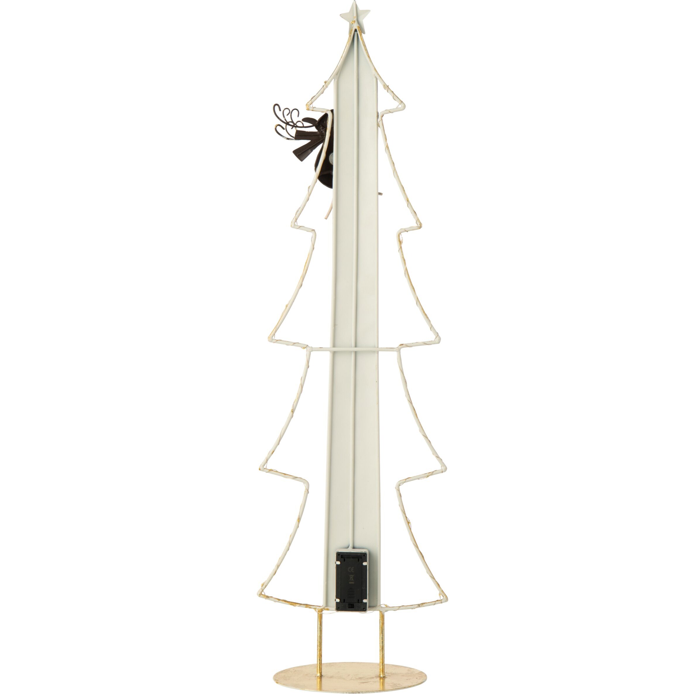 J-Line Sapin de Noël LED calendrier de l’avent - métal - blanc/doré