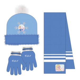 Conjunto gorro, guantes y tubo de cuello infantil "Frozen"