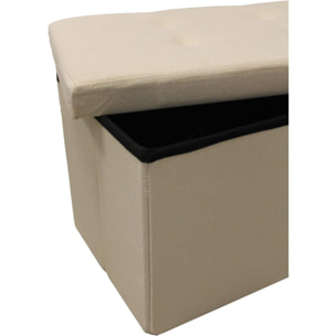 Pouf Contenitore, Puffo per Sedersi, Pouf Poggiapiedi, in Tessuto, Quadrato, 76X34X34 cm, Imbottito, Versatile, Facile da Pulire.