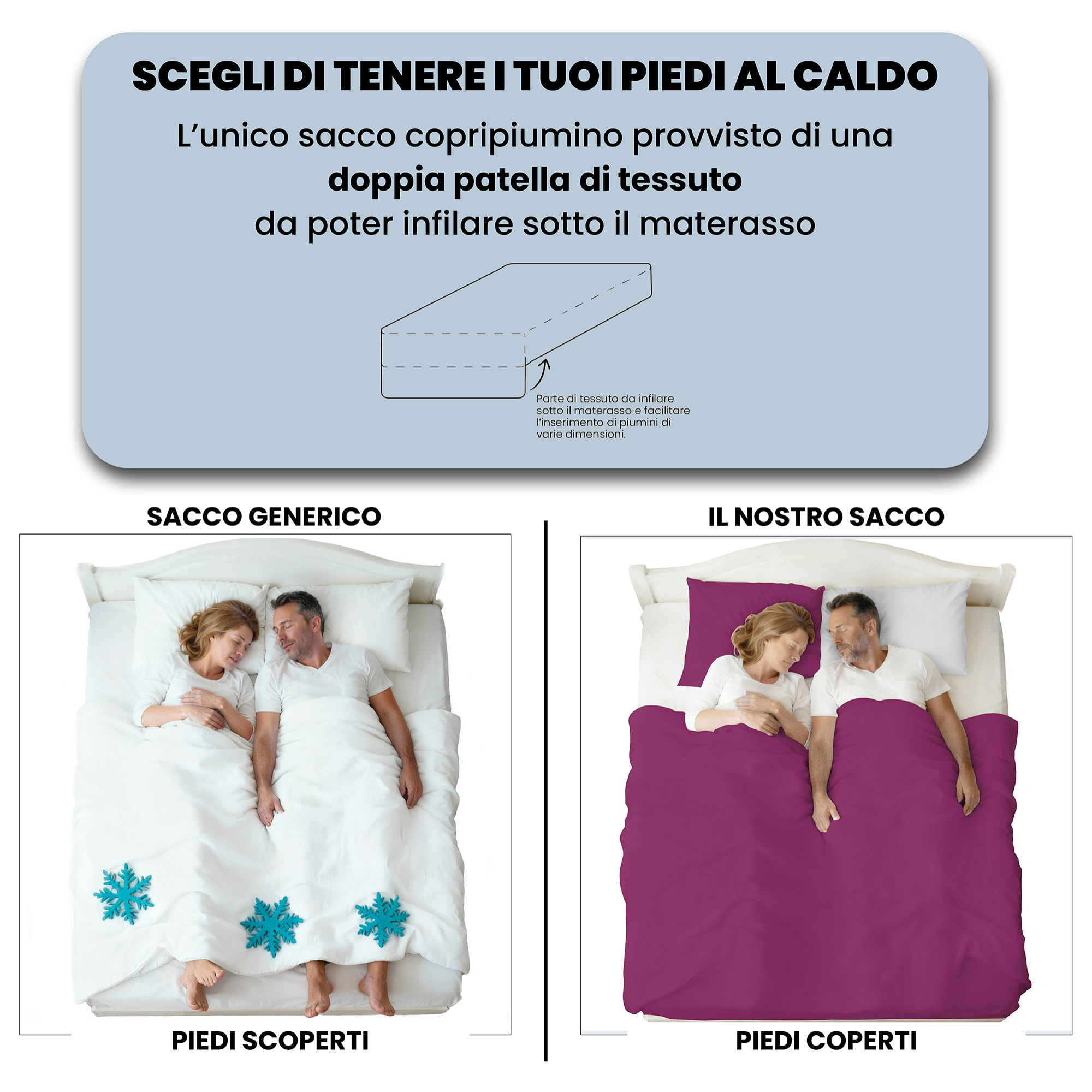 PARURE COPRIPIUMINO NATURAL COLOR MATRIMONIALE - 100% COTONE MADE IN ITALY