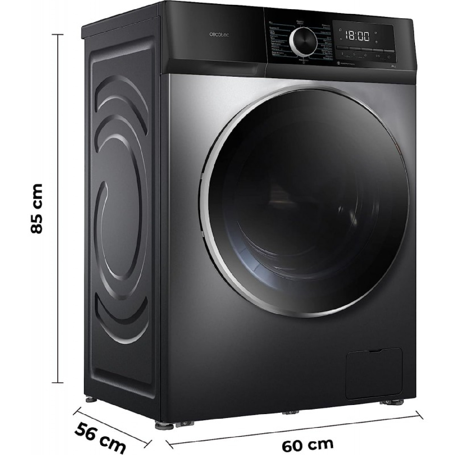 Cecotec Lavadora de carga frontal Lavadora Bolero DressCode 9500 Inverter Steel