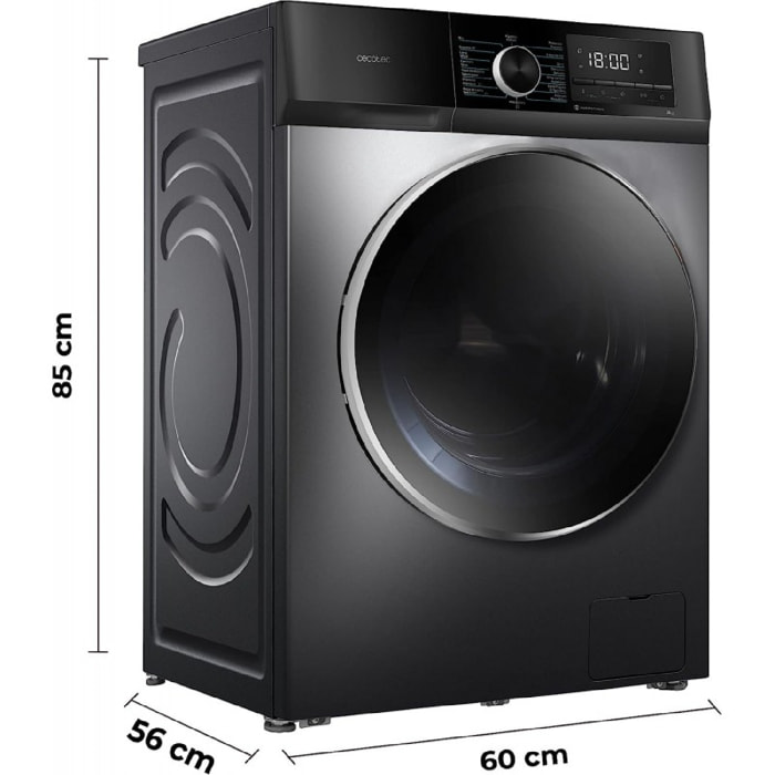 Cecotec Lavadora de carga frontal Lavadora Bolero DressCode 9500 Inverter Steel