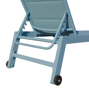 Lot de 2 bains de soleil BARBADOS en textilène bleu clair - aluminium bleu clair