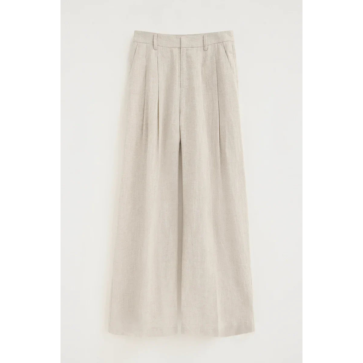 Pantaloni Alice in lino ecrù dal fit rilassato con logo Polo Club