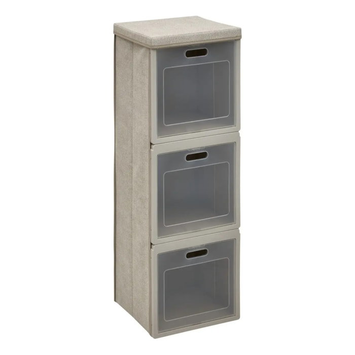 Rangement 3 cases pliable Cube'N Door 30,5x91cm beige