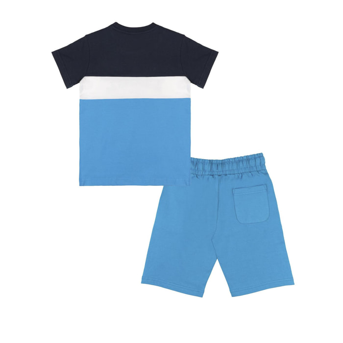 Set da bambino con t-shirt e pantaloncini in cotone Leone New Basic