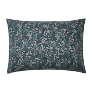 Housse de coussin imprimée en percale de coton, ODE NOCTURNE, Vert