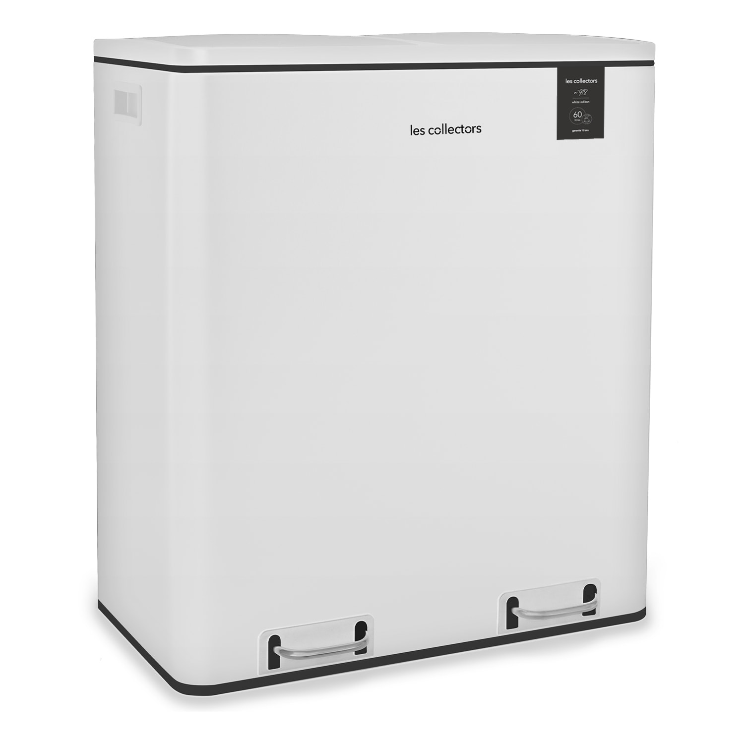 Papelera de reciclaje a pedal N°918 Les Collectors, 60 L, Cierre silencioso, Blanco