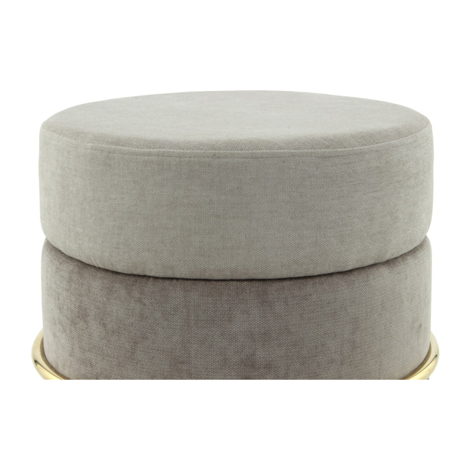 Pouf tondo Matilda 200 in velluto grigio e oro