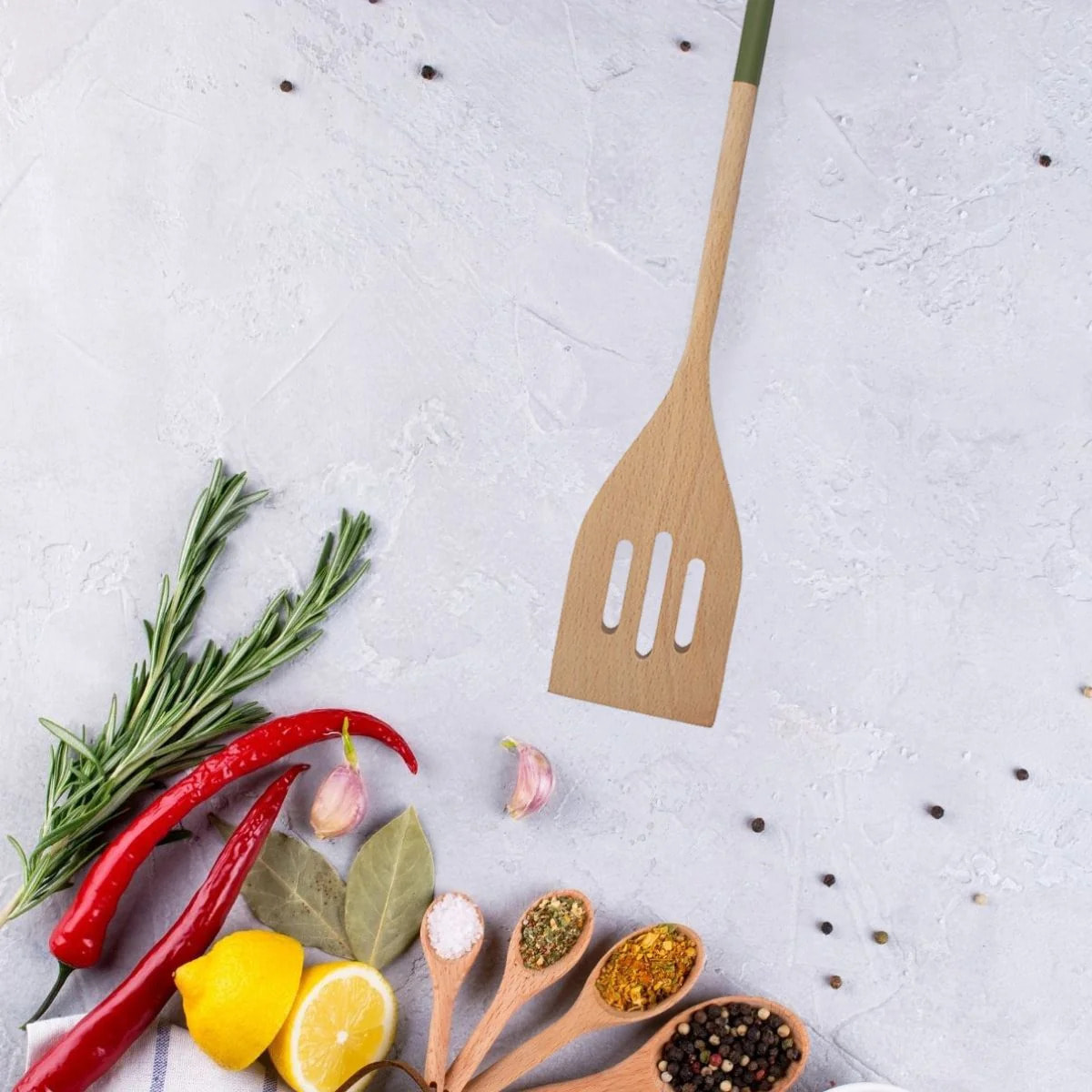 Set de 2 ustensiles de cuisine spatule en bois Fackelmann Boisselerie