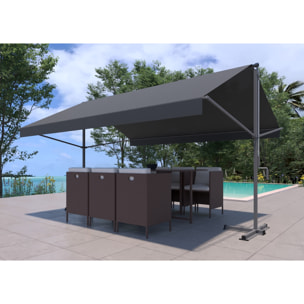 Store banne double pente 4 x 3 m gris NAUARI