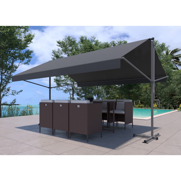 Store banne double pente 4 x 3 m gris NAUARI